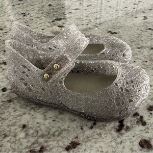Mini Melissa Younger Clear‎ Glitter toddler Shoes sz 5